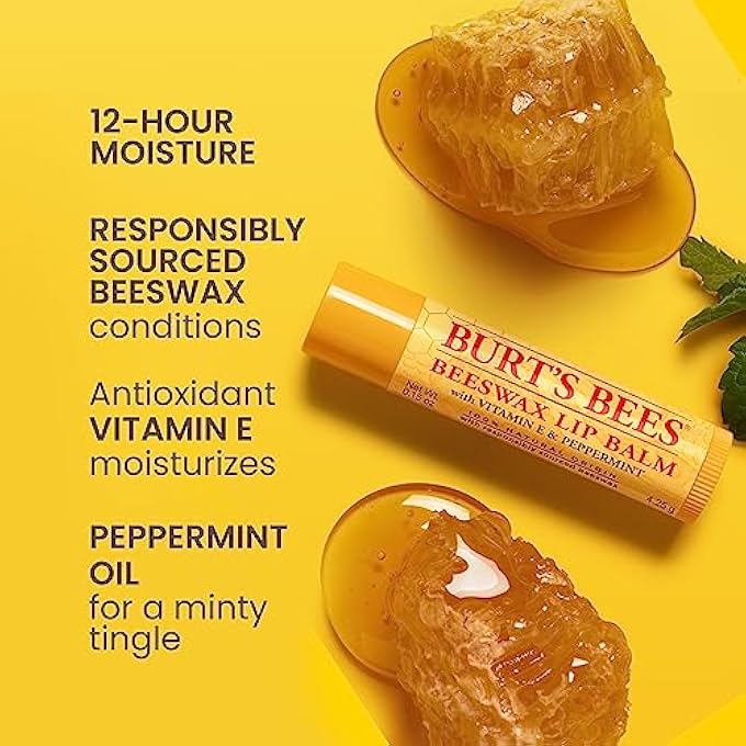 Burt's Bees LIP BALM BEESWAX AND ULTRA CONDITIONING LIP BALM PACK, HYDRATING LIP MOISTURIZER WITH KOKUM AND SHEA BUTTER, NATURAL ORIGIN LIP CARE, 4 TUBES, 0.15OZ. - Image 2